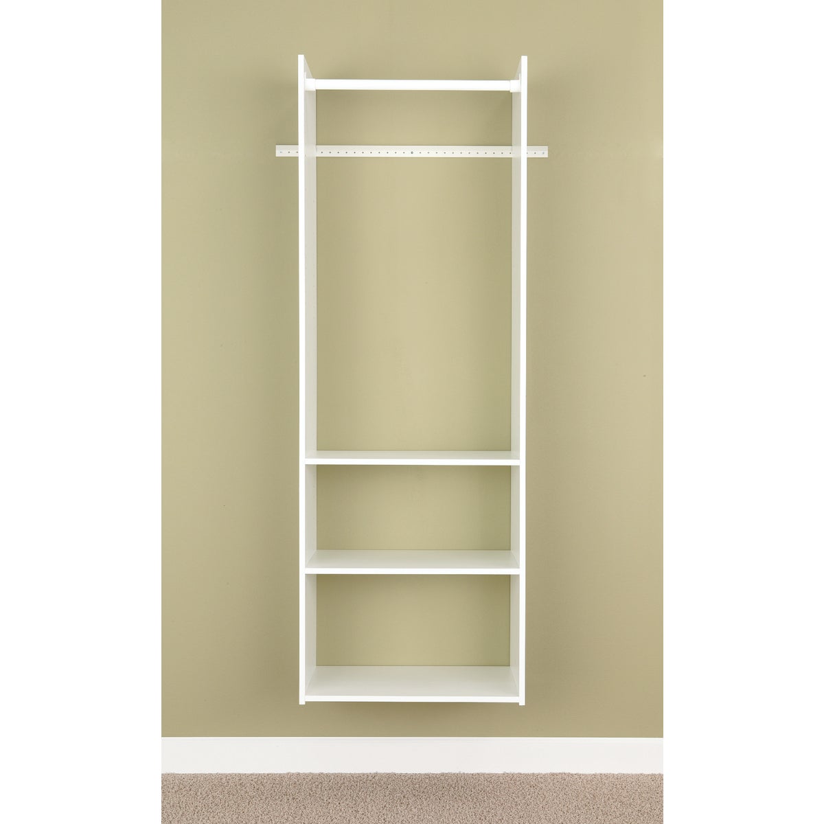 Easy Track Hanging Tower Wall-Mounted Shelving Unit, White