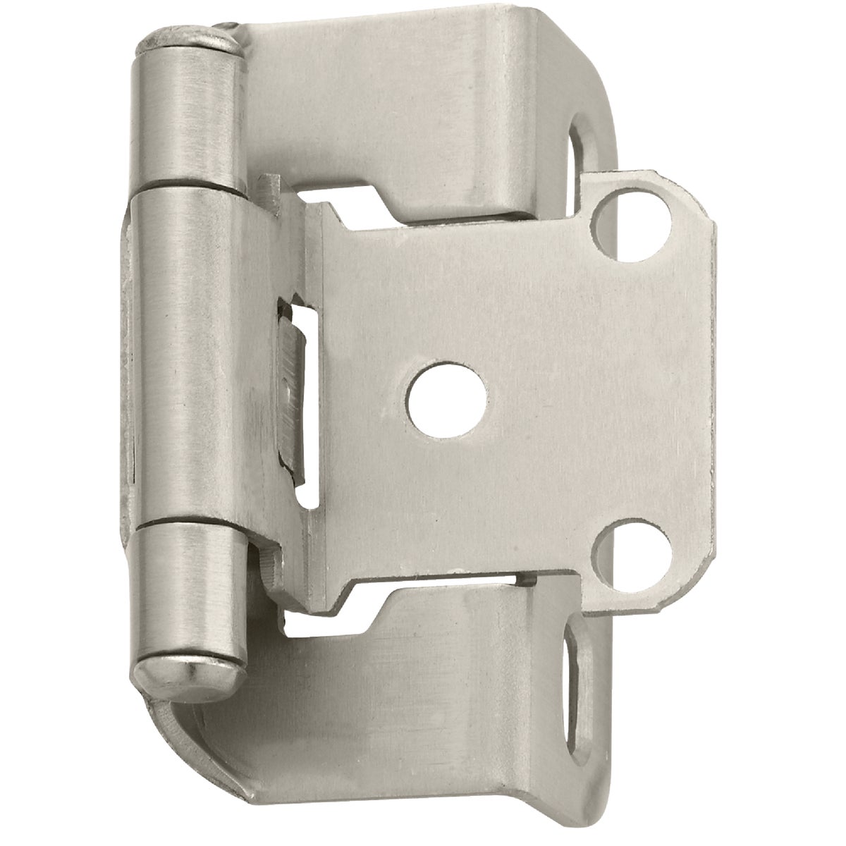 Amerock Satin Nickel Self-Closing Partial Wrap Overlay Hinge (2-Pack)