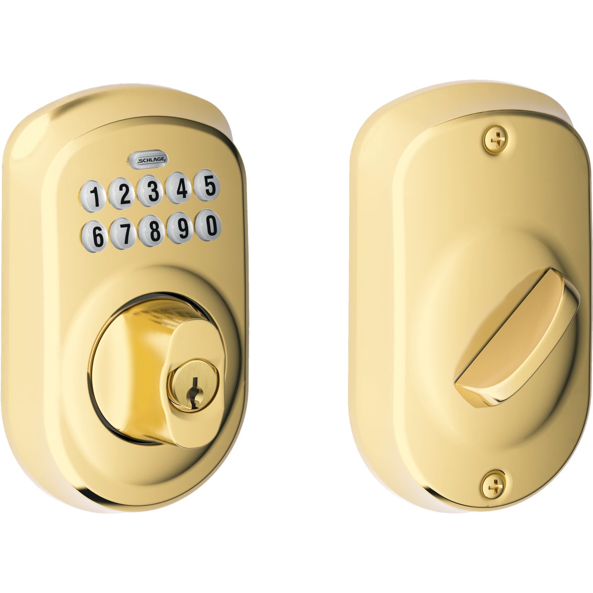 Schlage Keypad Bright Brass Electronic Deadbolt