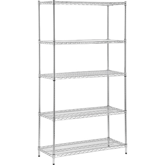 Honey Can Do 42 In. x 72 In. x 18 In. Chrome Steel 5-Tier Heavy-Duty Shelving