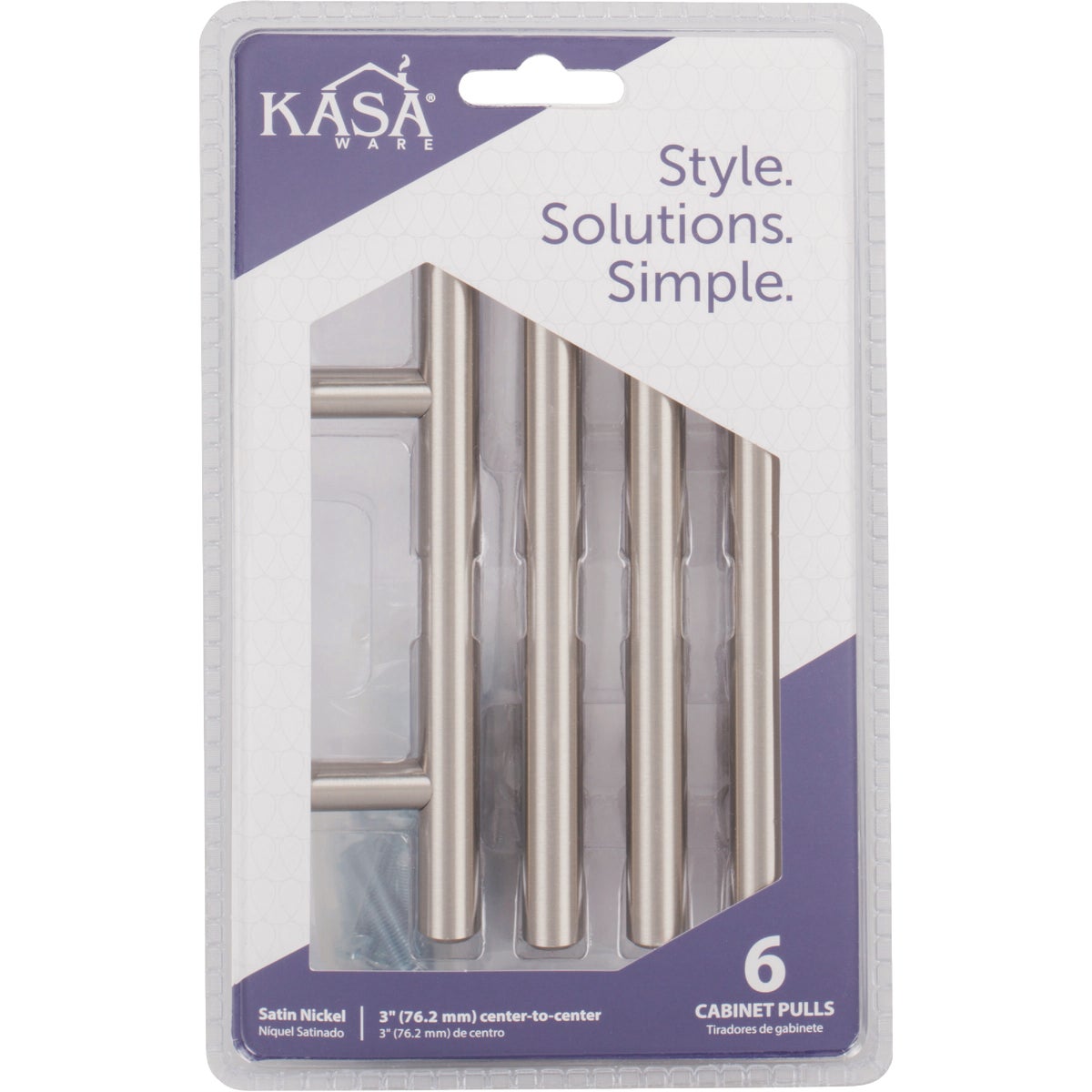 KasaWare (5-3/8 In.) Satin Nickel Cabinet Bar Pull (6-Pack)