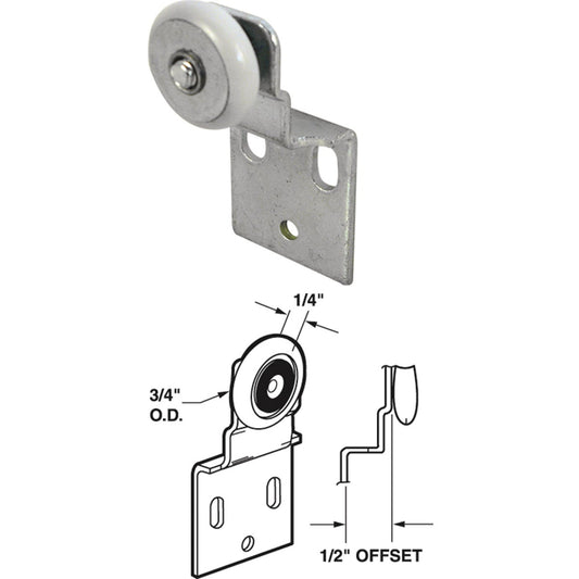 Prime-Line 1/2 In. Offset Ball Bearing Wheel Adjustable Bypass Door Roller (2-Count)