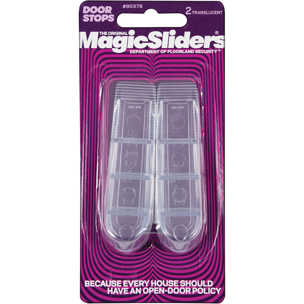 Magic Sliders Clear Rubber Wedge Door Stop (2-Pack)