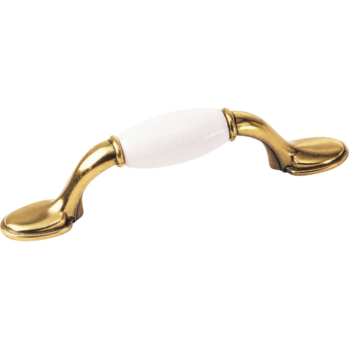 Laurey White & Antique Brass First Family 3 In. Cabinet Pull