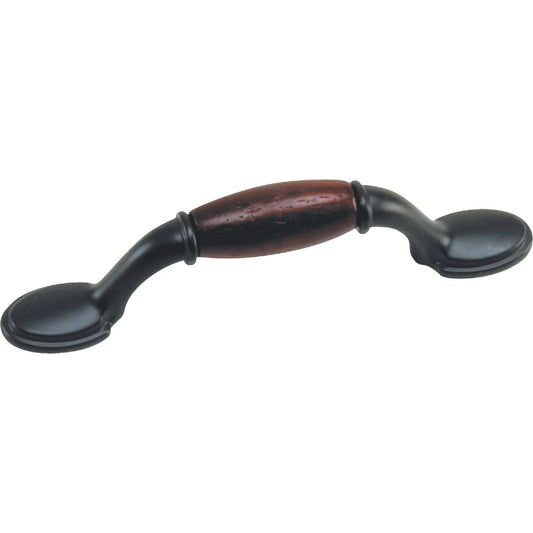 Laurey 3 In. Center-To-Center Oil Rubbed Bronze & Cherry First Family Cabinet Pull