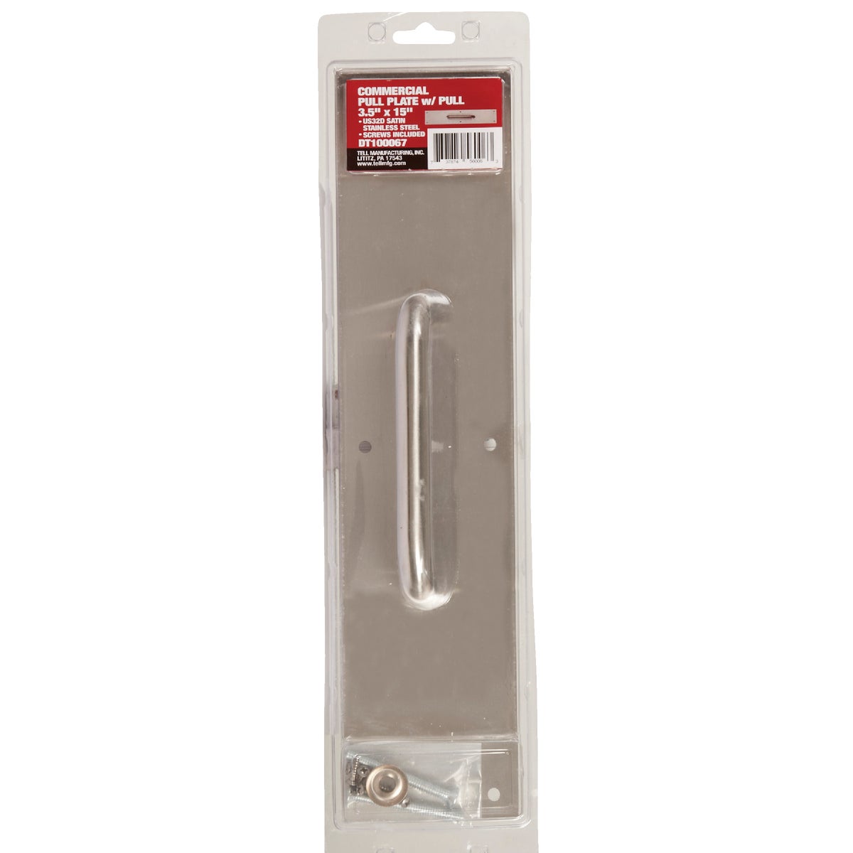 Tell 3.5 In. x 15 In. Stainless Steel Pull Plate