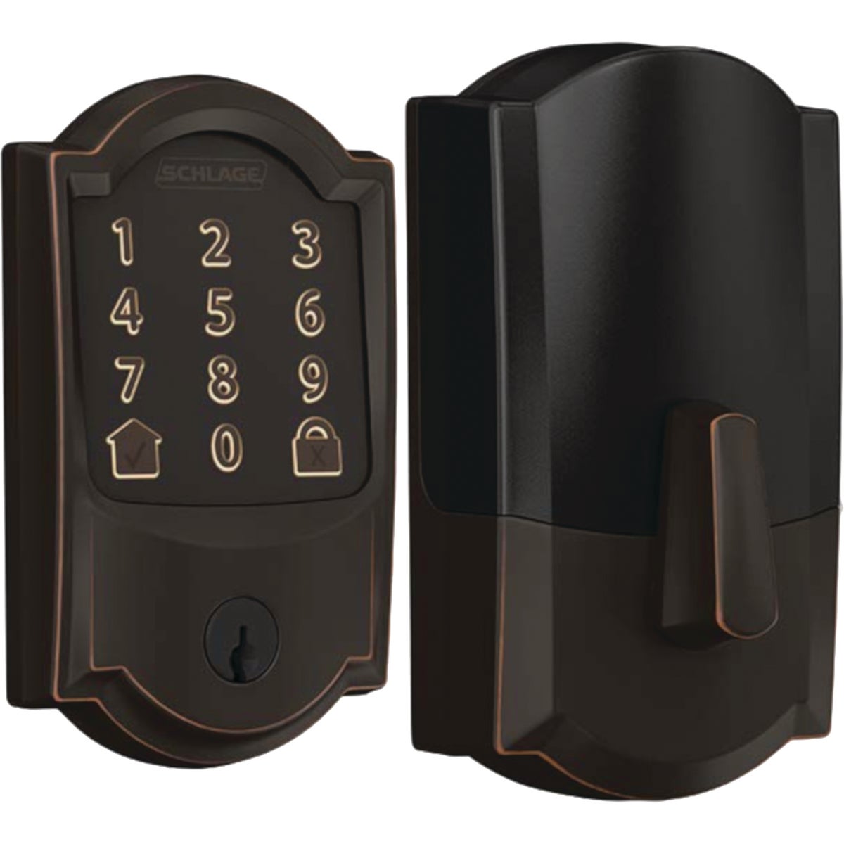 Schlage Encode Smart WiFi Deadbolt with Aged Bronze Camelot Trim