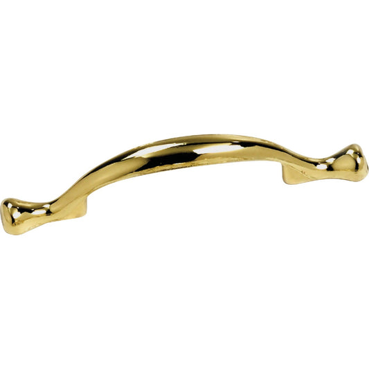 Laurey Celebration 3 In. Center-To-Center Polished Brass Spoonfoot Cabinet Pull