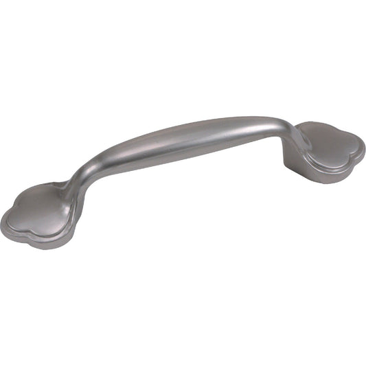 Laurey Richmond 3 In. Center-To-Center Satin Pewter Traditional Clover Spoonfoot Cabinet Pull