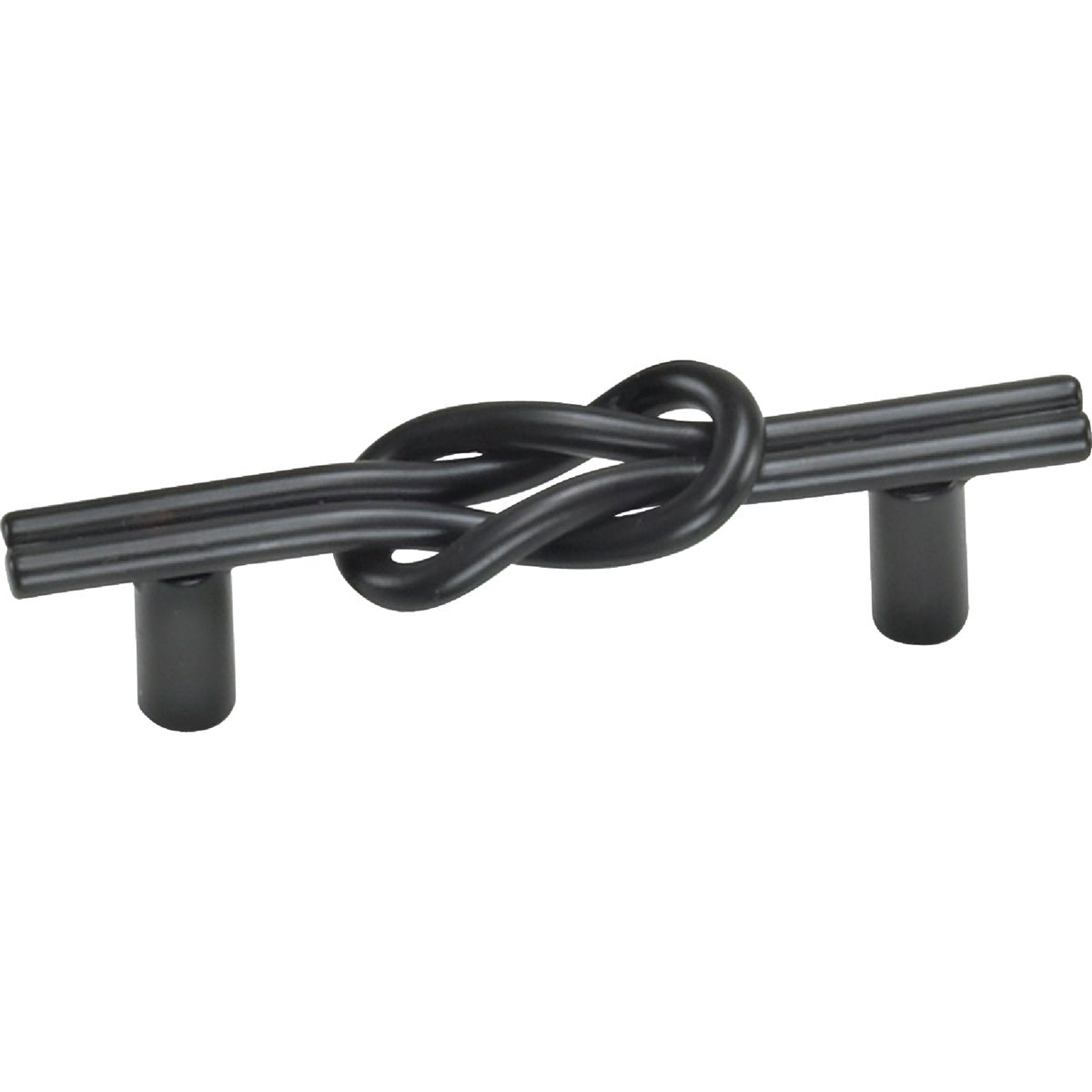 Laurey Nantucket 3 In. Center-To-Center Matte Black Center Knot Cabinet Pull