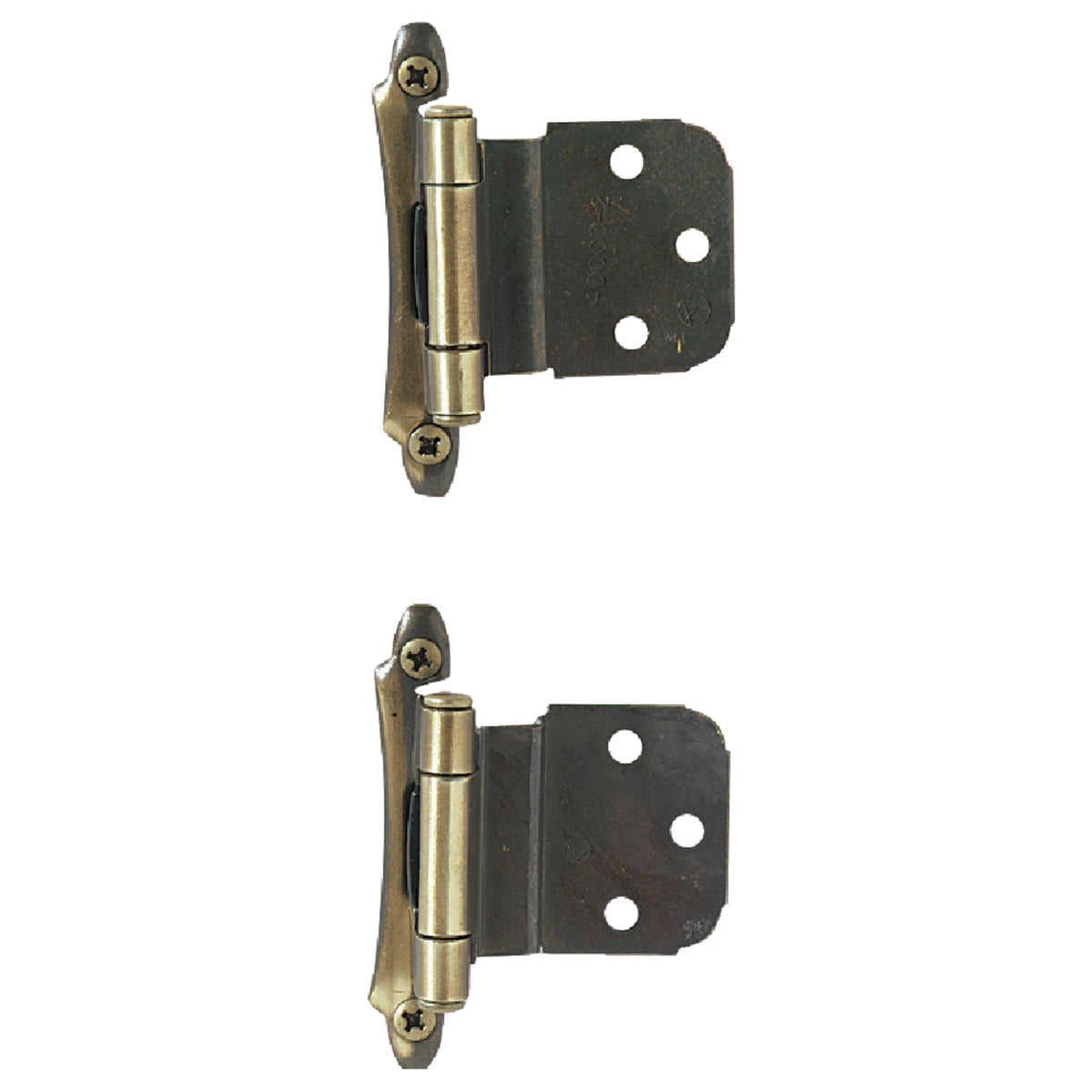 Amerock Antique Brass 3/8 In. Self-Closing Inset Hinge, (2-Pack)