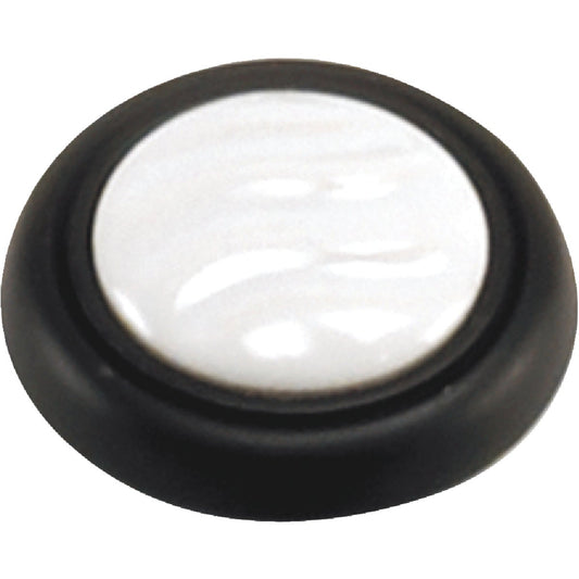 Laurey First Family 1-1/4 In. Dia. Oil Rubbed Bronze & White Insert Cabinet Knob