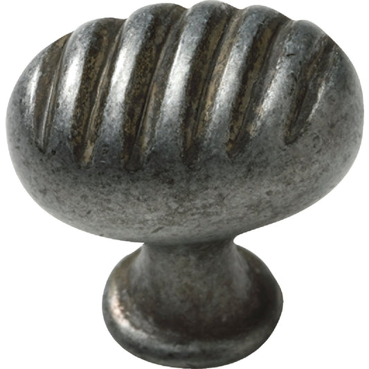 Laurey Antique Pewter Oval knob Milan 1-3/8 In. Cabinet Knob