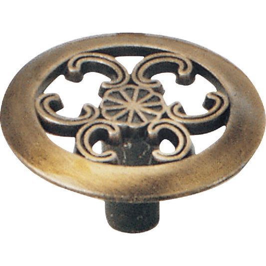 Laurey 1-1/2 In. Dia. Antique Brass Filigree Cabinet Knob