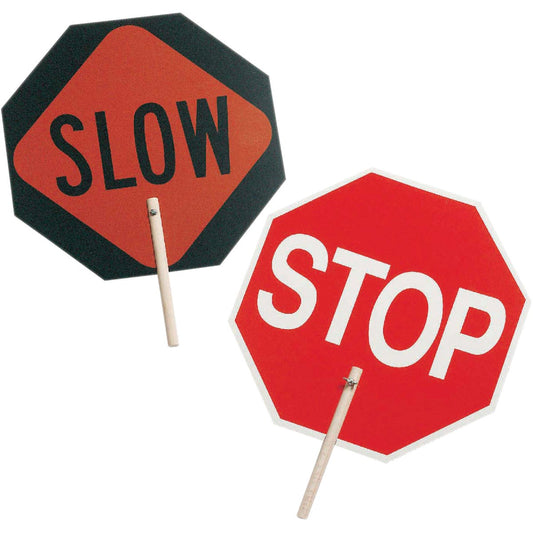 C.H. Hanson Stop/Slow Safety Sign with 10 In. Wood Handle