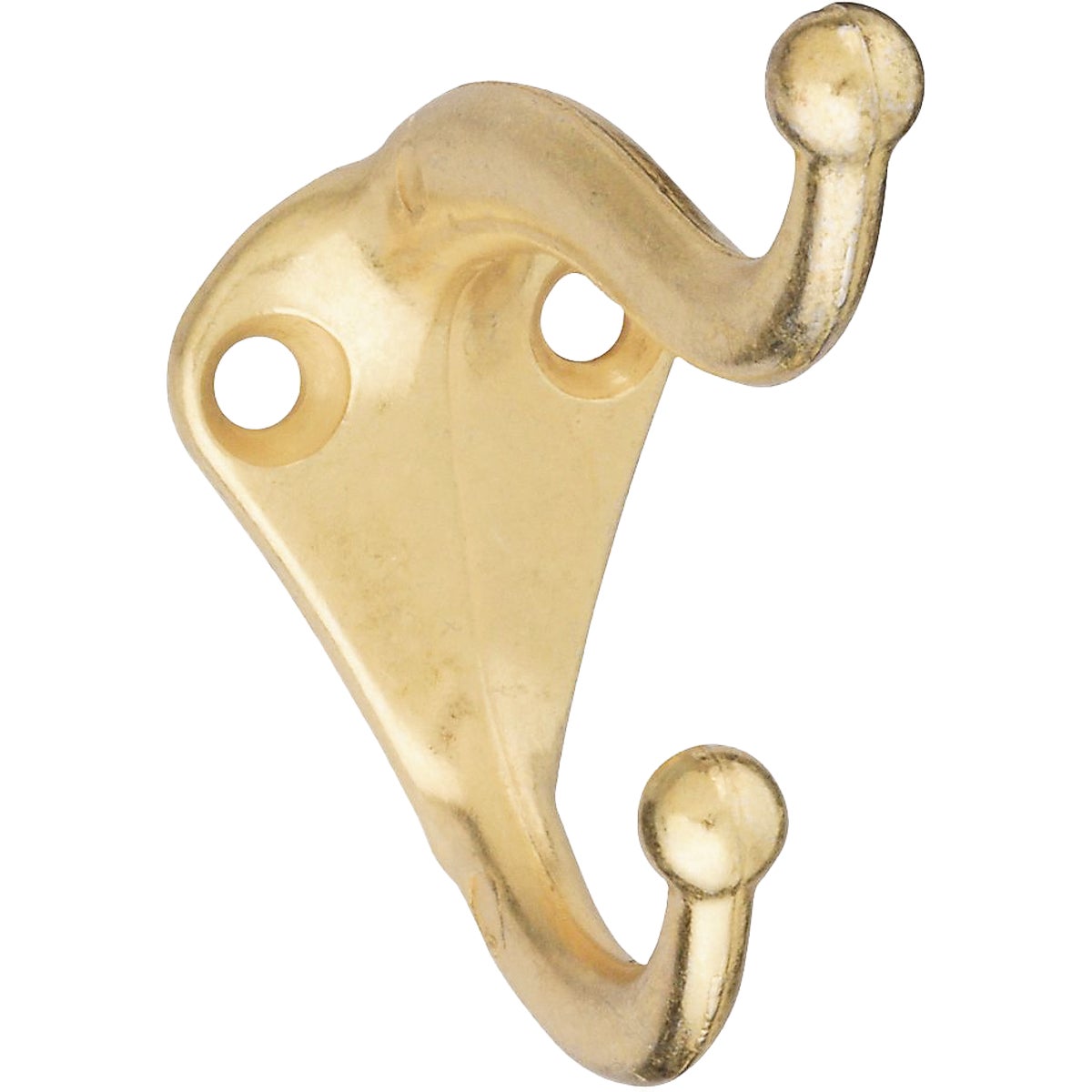 National Brass Coat & Hat Wardrobe Hook, 2 per Card