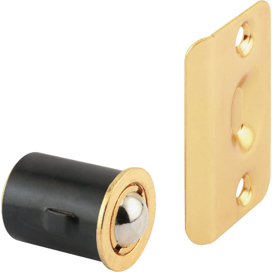 Prime-Line 3/4 In. x 1-3/16 In. Brass Drive-In Ball Bullet Catch & Strike