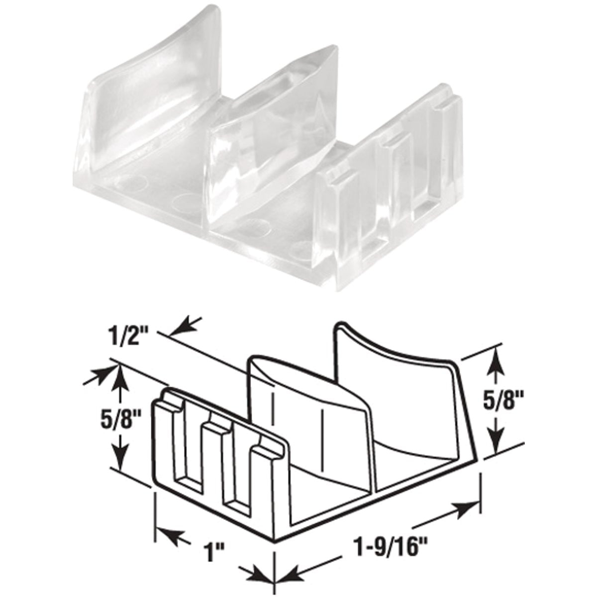 Prime-Line Nylon Shower Door Bottom Guide (2-Count)