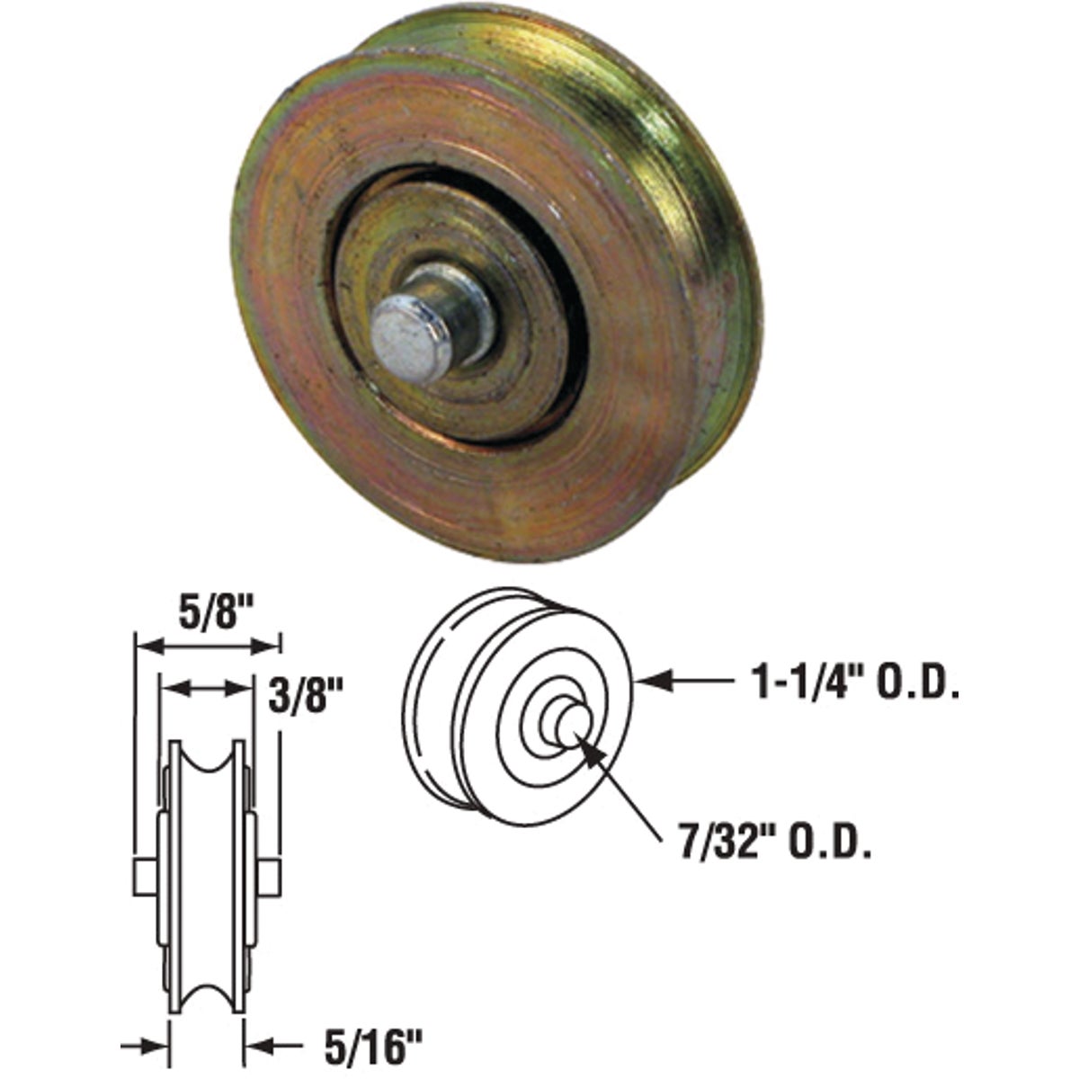 Prime-Line 1-1/4 In. Steel Patio Door Roller with Built-In Axle (2-Count)