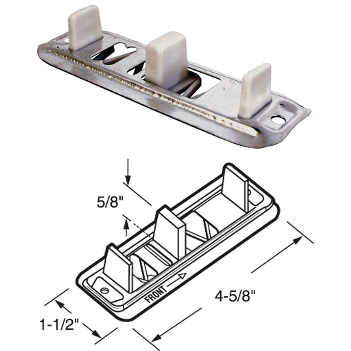 Prime-Line Adjustable Steel Base Bypass Door Bottom Guide (2 Count)