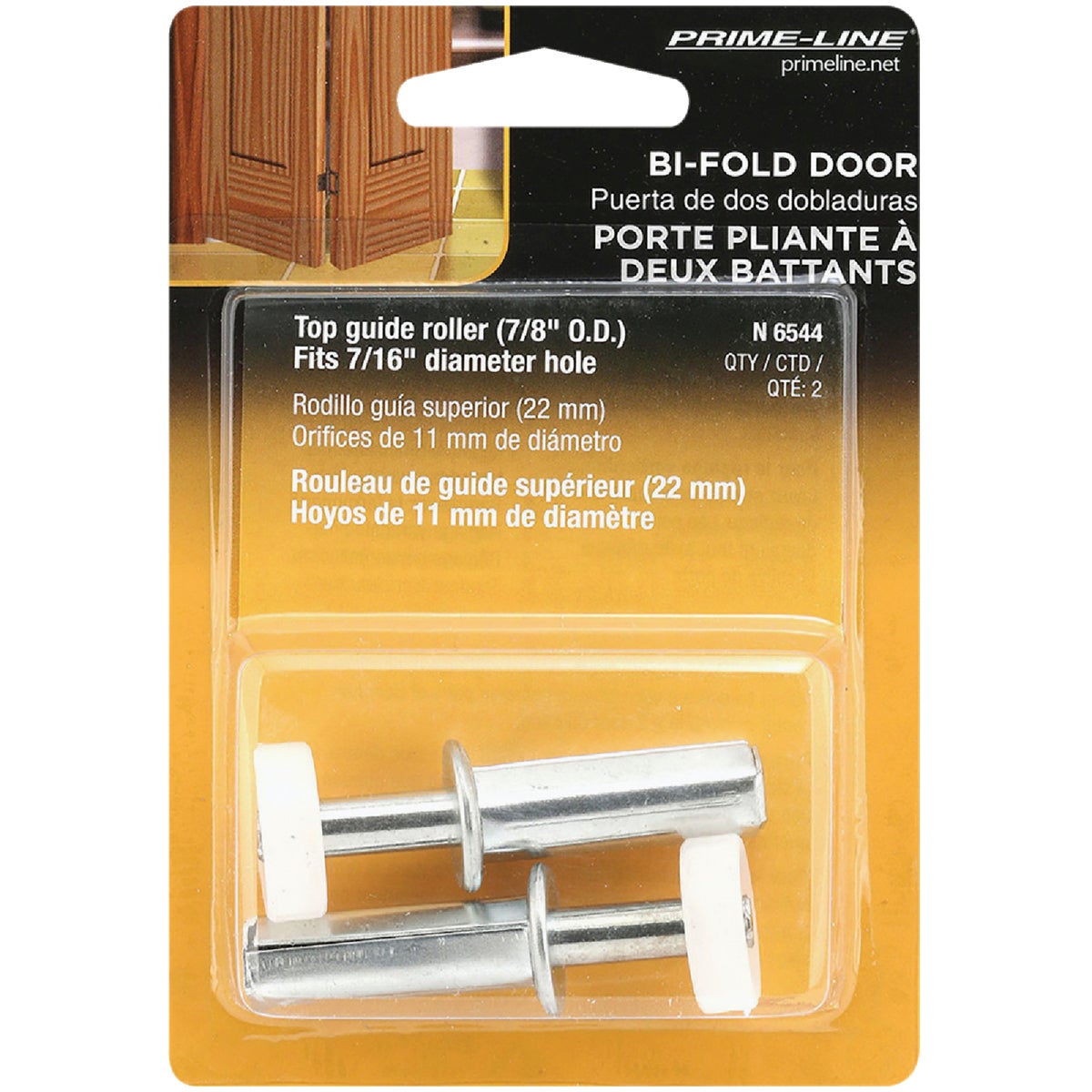 Prime-Line Steel Base Bifold Door Top Roller Guide (2 Count)