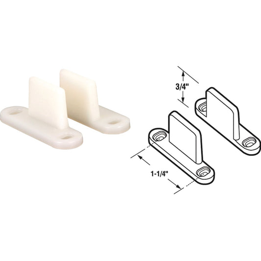 Prime-Line 1-1/4" x 3/4" White Nylon Pocket Door Floor Guide (2-Count)