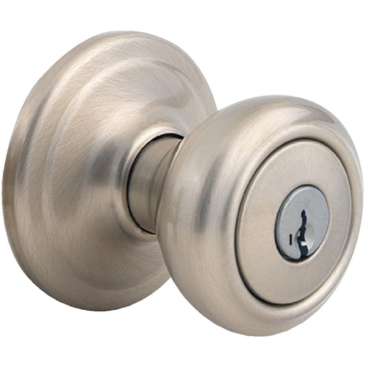 Weiser Welcome Home Satin Nickel Entry Door Knob with SmartKey