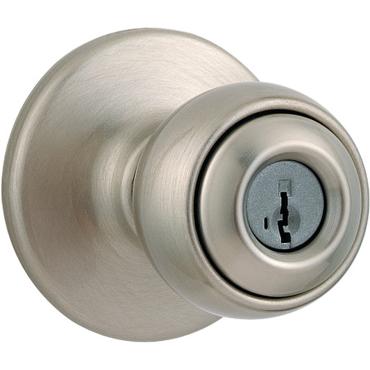 Weiser Elements Satin Nickel Entry Door Knob with SmartKey