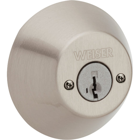 Weiser Satin Nickel Double Cylinder Deadbolt with SmartKey