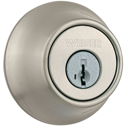 Weiser Elements Satin Nickel Single Cylinder Deadbolt