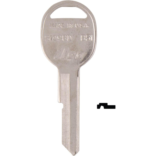 ILCO GM Nickel Plated Automotive Key, B51 (10-Pack)