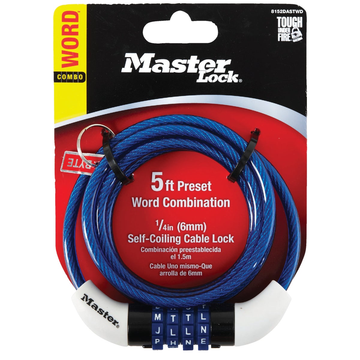 Master Lock 5 Ft. x 1/4 In. Preset Bicycle Lock