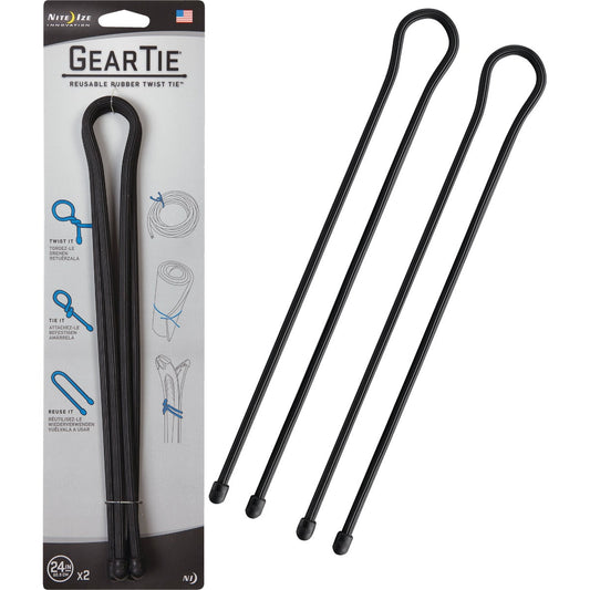 Nite Ize Gear Tie 24 In. Black Reusable Rubber Twist Tie (2-Count)