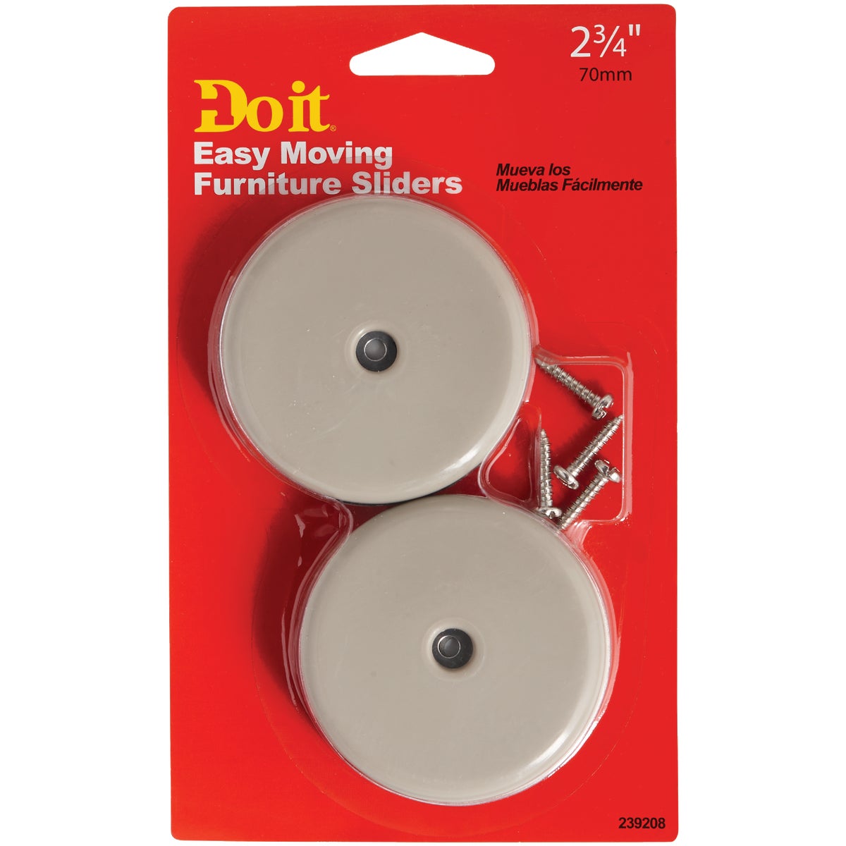 Do it 2-3/4 In. Round Adhesive or Screw on Furniture Glide,(4-Pack)