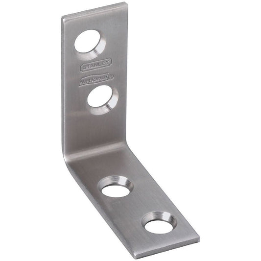 National Catalog V415 1-1/2 In. x 1/2 In. Stainless Steel Corner Brace (2-Count)