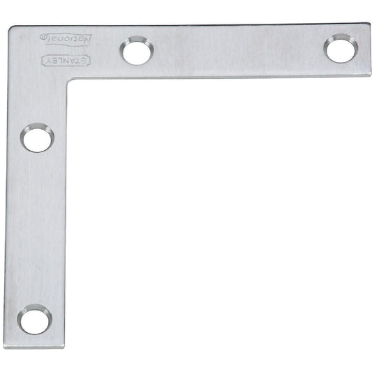 National Catalog V417 3 In. x 1/2 In. Stainless Steel Flat Corner Brace (2-Count)