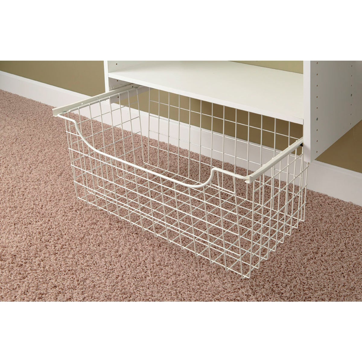 Easy Track 12 In. White Wire Basket