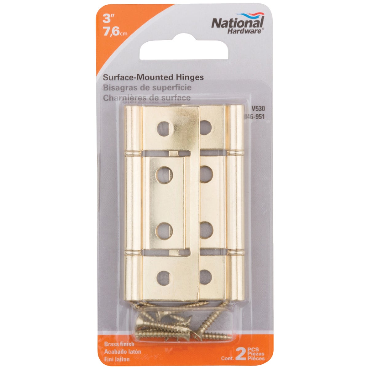 National 3 In. Non-Mortise Panel Hinge (2 Count)