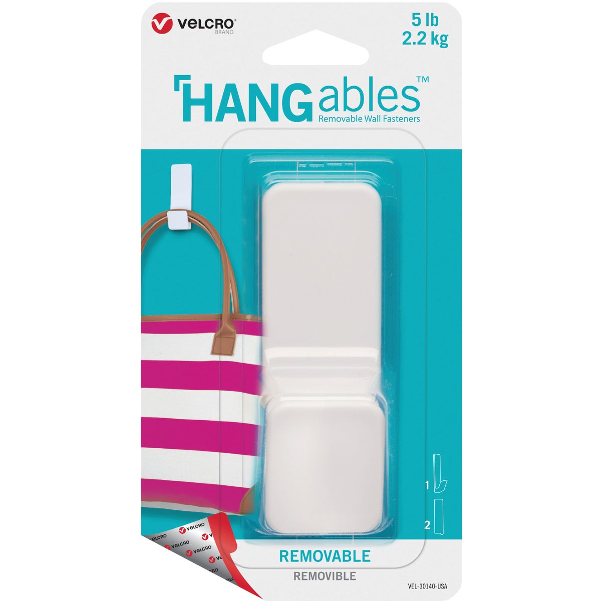 Velcro Brand Hangables 5 Lb. Capacity White Removable Large Hook