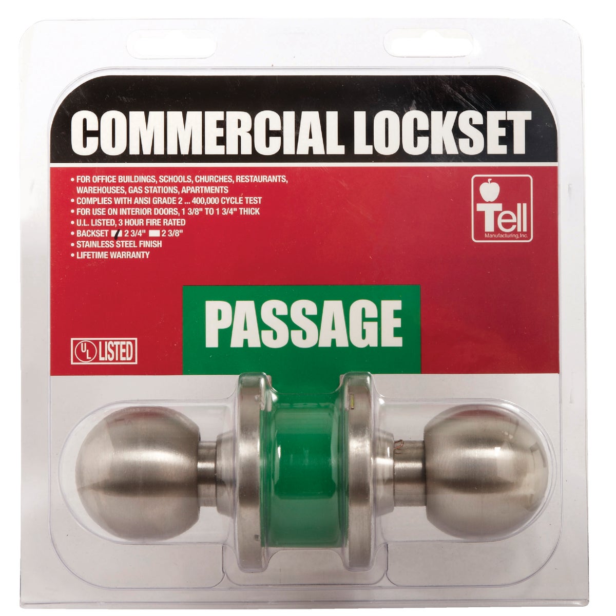 Tell Stainless Steel Hall & Closet Door Knob