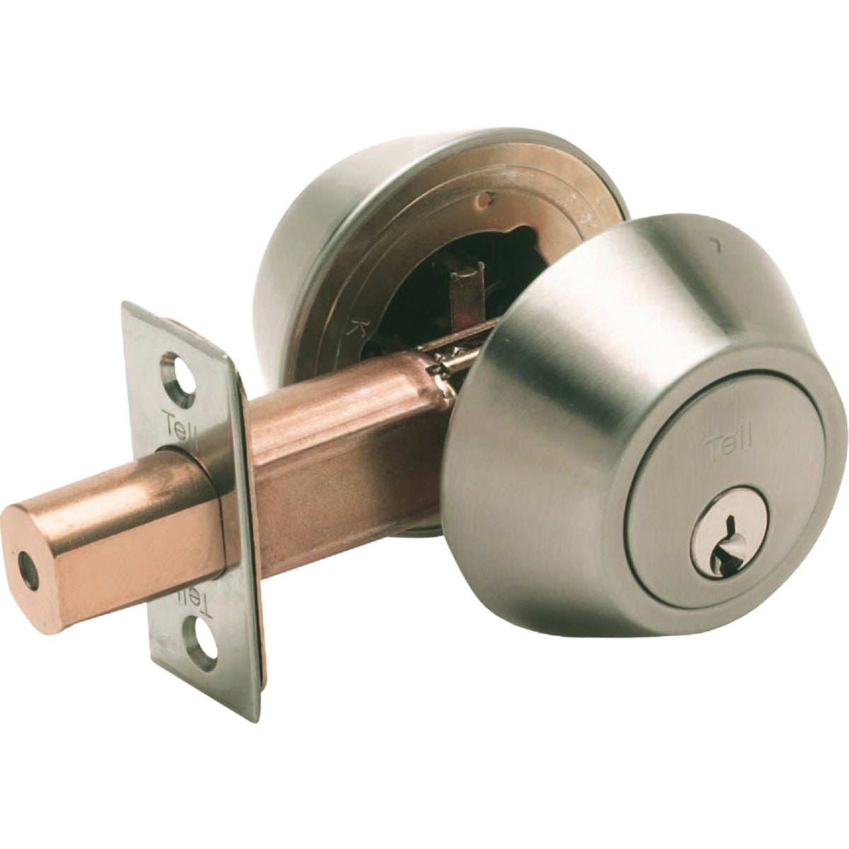 Tell Satin Stainless Steel Commercial Double Cylinder Deadbolt