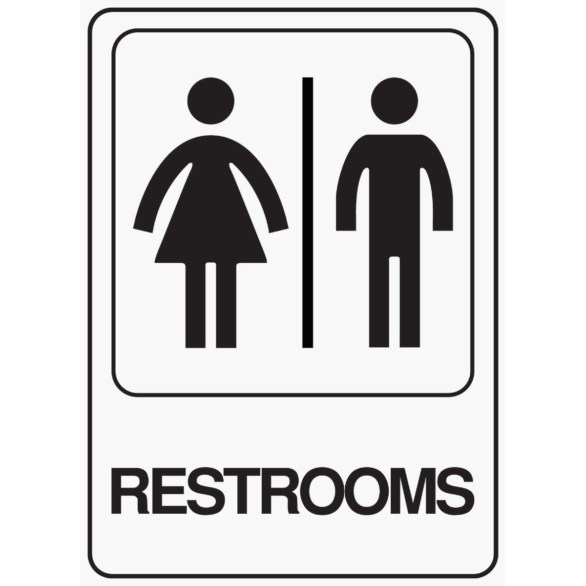 Hy-Ko Deco Series Heavy-Duty Plastic Sign, Restrooms