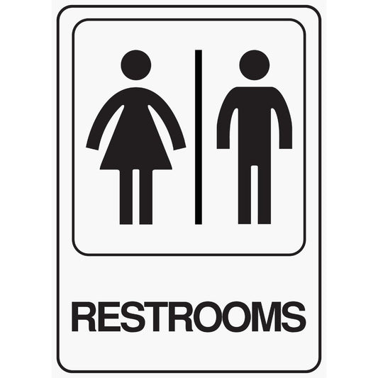 Hy-Ko Deco Series Heavy-Duty Plastic Sign, Restrooms