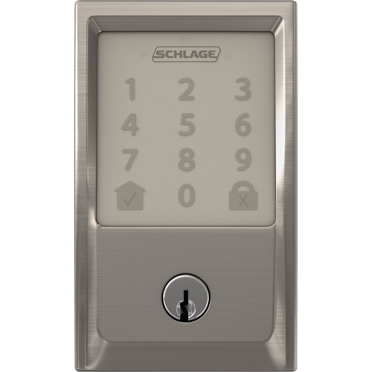 Schlage Encode Smart WiFi Deadbolt with Satin Nickel Century Trim