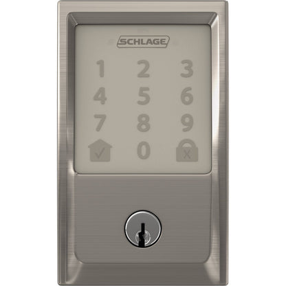 Schlage Encode Smart WiFi Deadbolt with Satin Nickel Century Trim