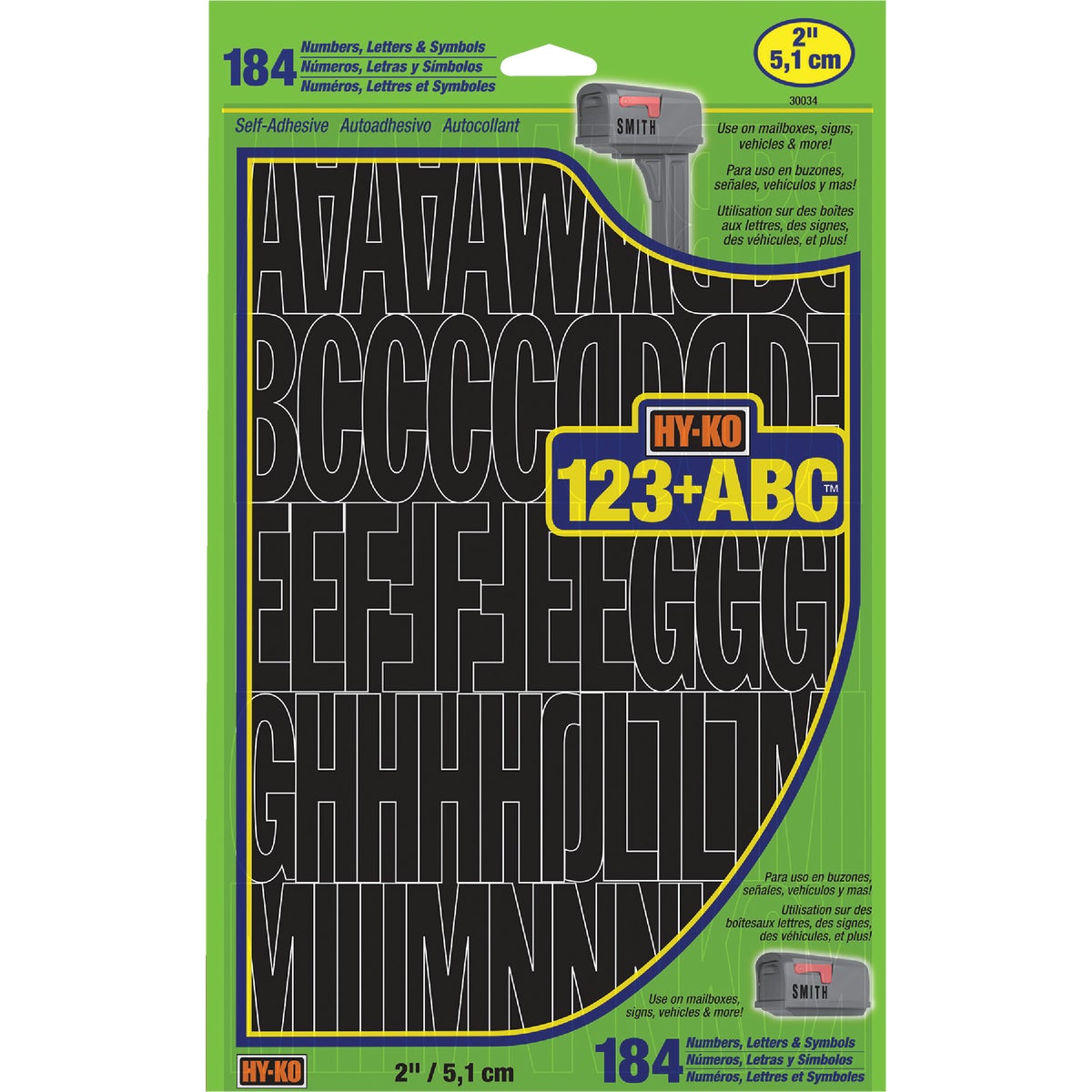 Hy-Ko 2 In. Black Vinyl Letters, Numbers & Symbols (184 Count)