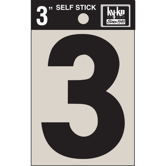 Hy-Ko Vinyl 3 In. Non-Reflective Adhesive Number Three