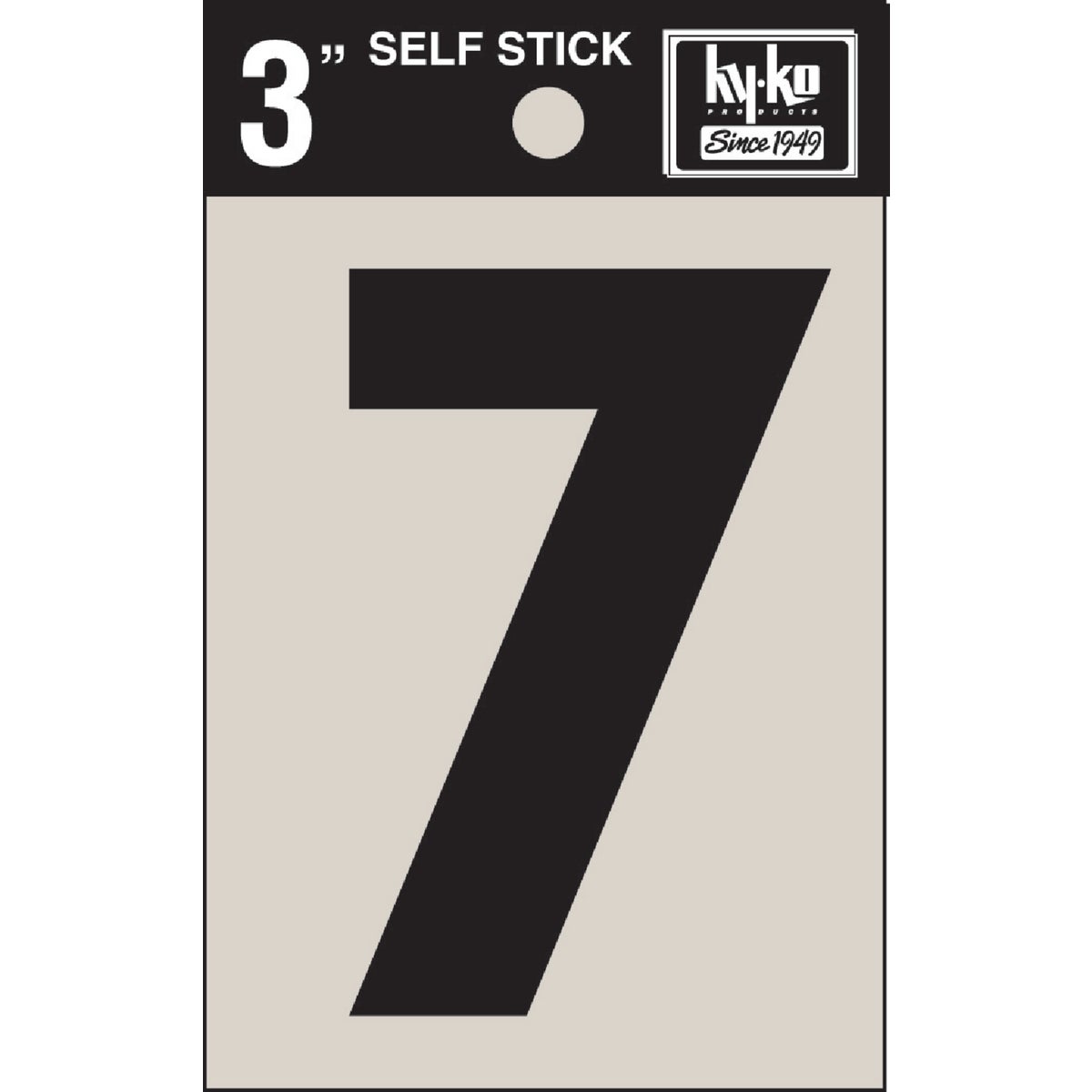 Hy-Ko Vinyl 3 In. Non-Reflective Adhesive Number Seven