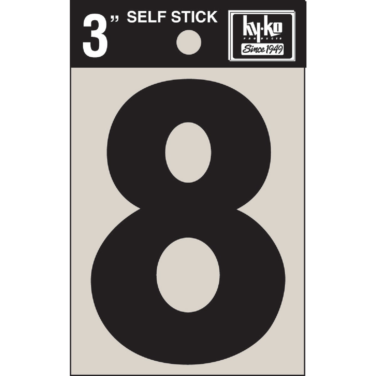 Hy-Ko Vinyl 3 In. Non-Reflective Adhesive Number Eight