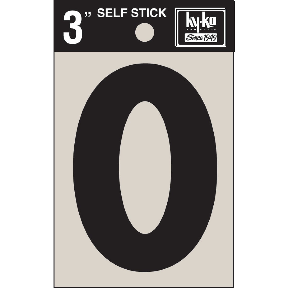 Hy-Ko Vinyl 3 In. Non-Reflective Adhesive Number Zero